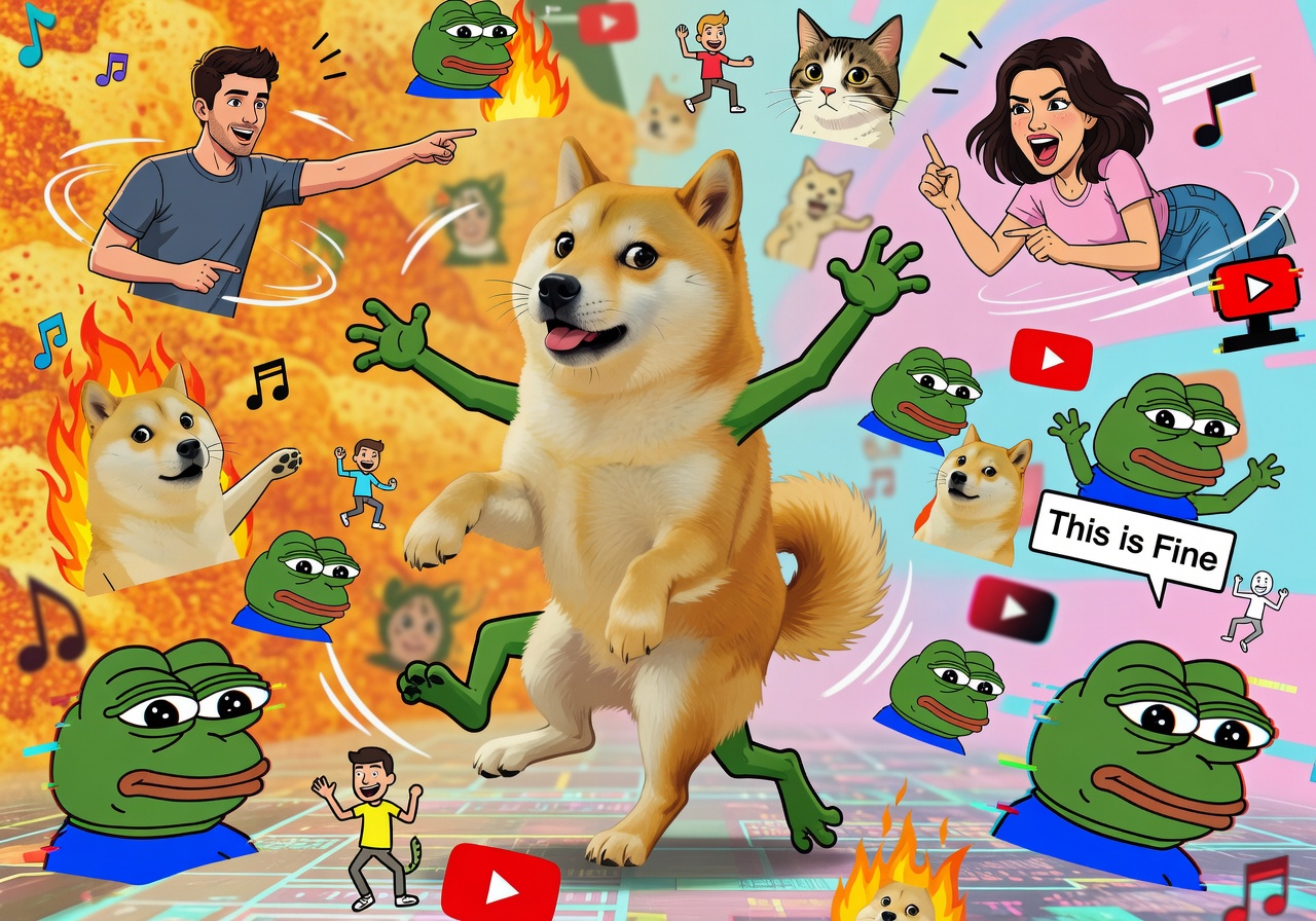 Meme culture digital illustration
